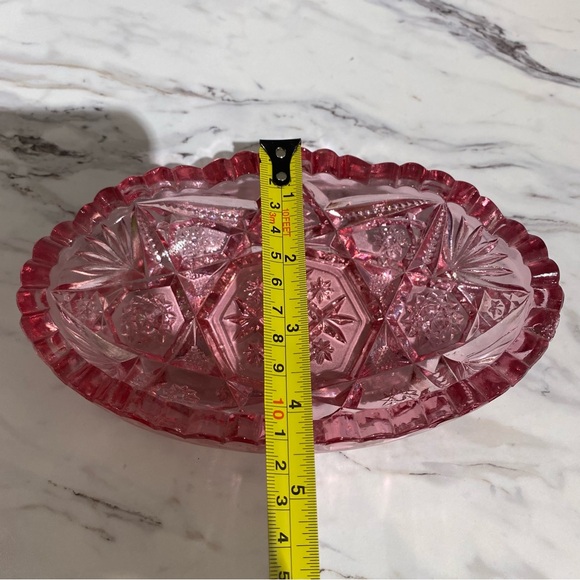 Vintage Pink Glass Decorative Dish candy‎ dish catch all - Picture 8 of 10